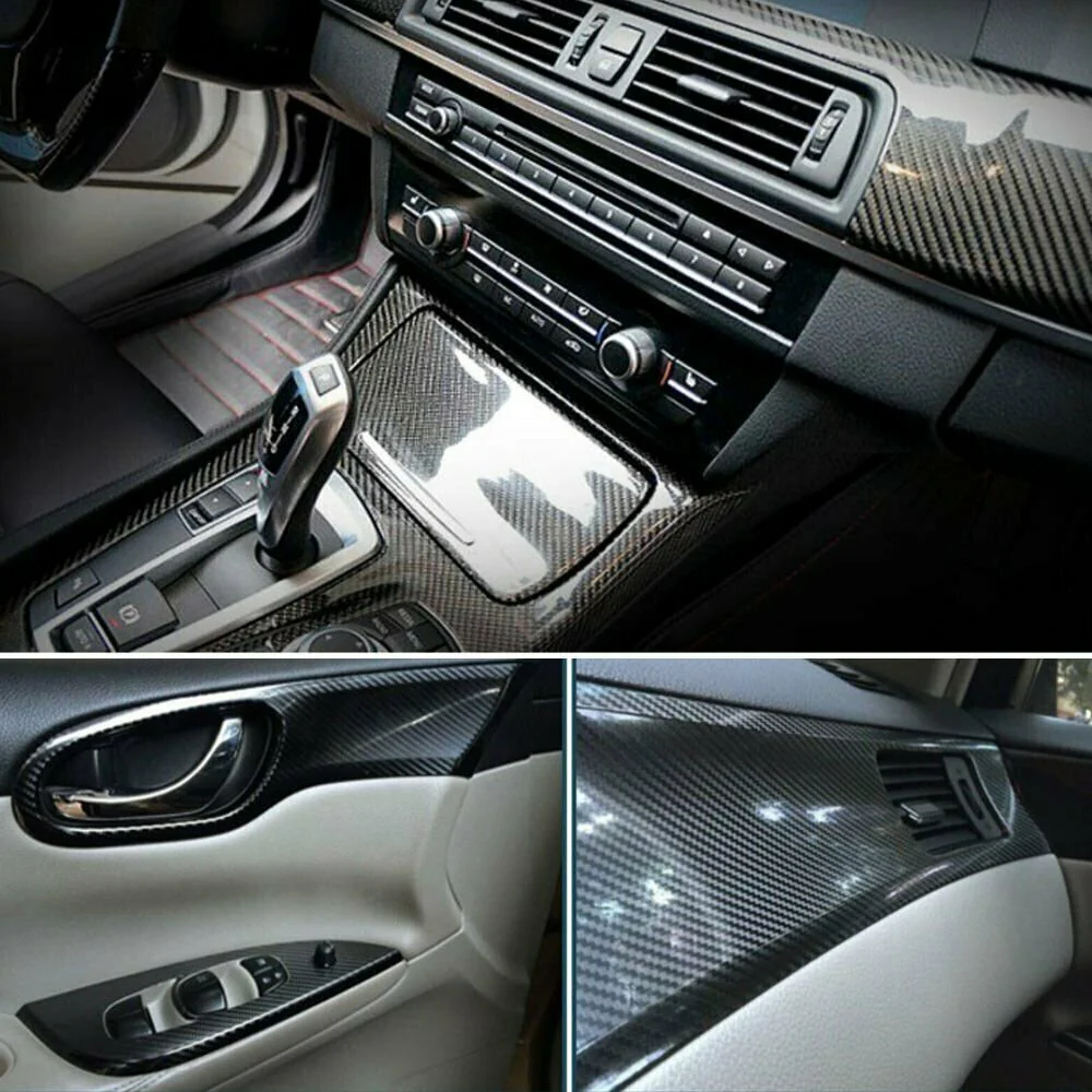 6D High Gloss Black Carbon Fibre Wrap Vinyl Roll Automotive Car DIY Film 152cm x 50cm - Image 10