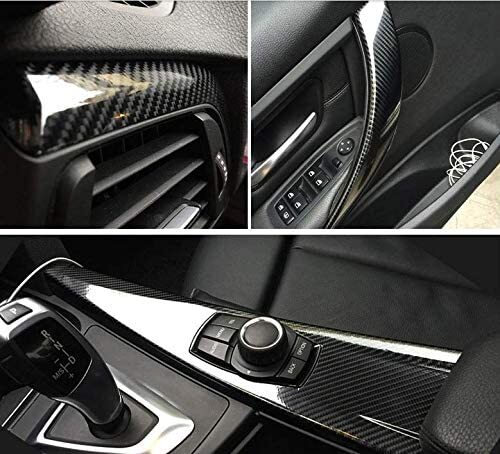 6D High Gloss Black Carbon Fibre Wrap Vinyl Roll Automotive Car DIY Film 152cm x 50cm - Image 9