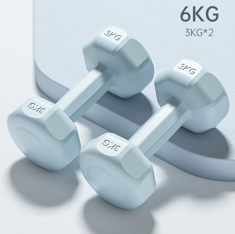 6kg Dumbbell Set 3kg Pair Neoprene Fitness Weights Blue - Image 2