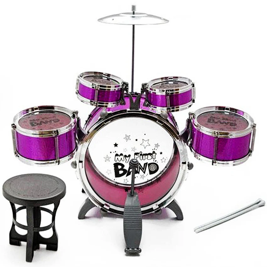 6PCS Kids Jazz Drum Musical Educational Instrument Toy Set (Purple) - Image 3