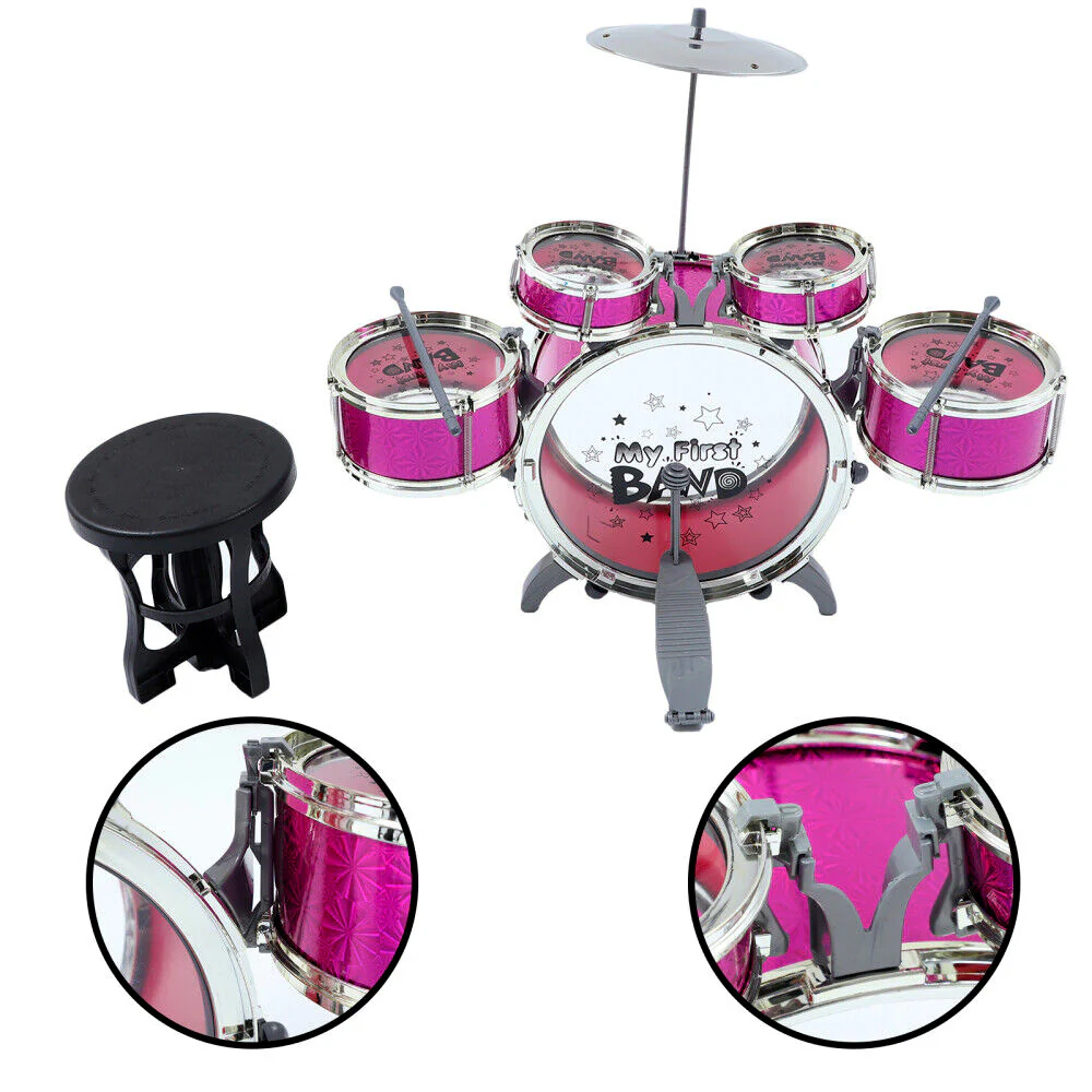 6PCS Kids Jazz Drum Musical Educational Instrument Toy Set (Purple) - Image 5