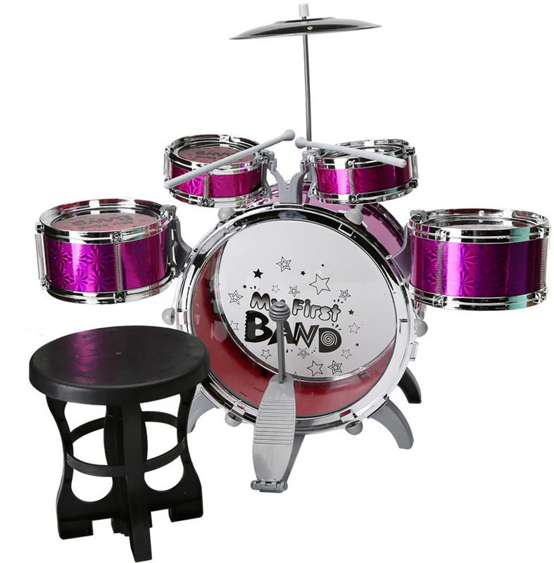 6PCS Kids Jazz Drum Musical Educational Instrument Toy Set (Purple) - Image 9