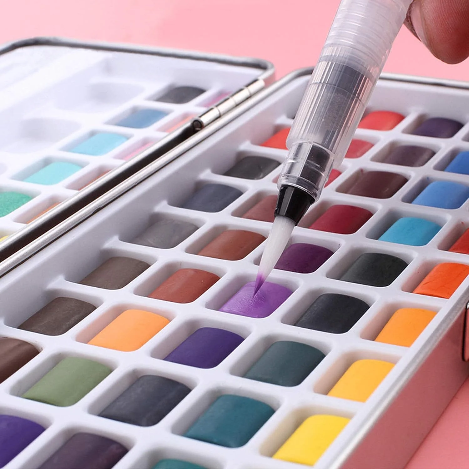 72 Colours Solid Watercolor Paint Palette Brush Set Drawing Portable Art Painting Supplies Kit - Image 7