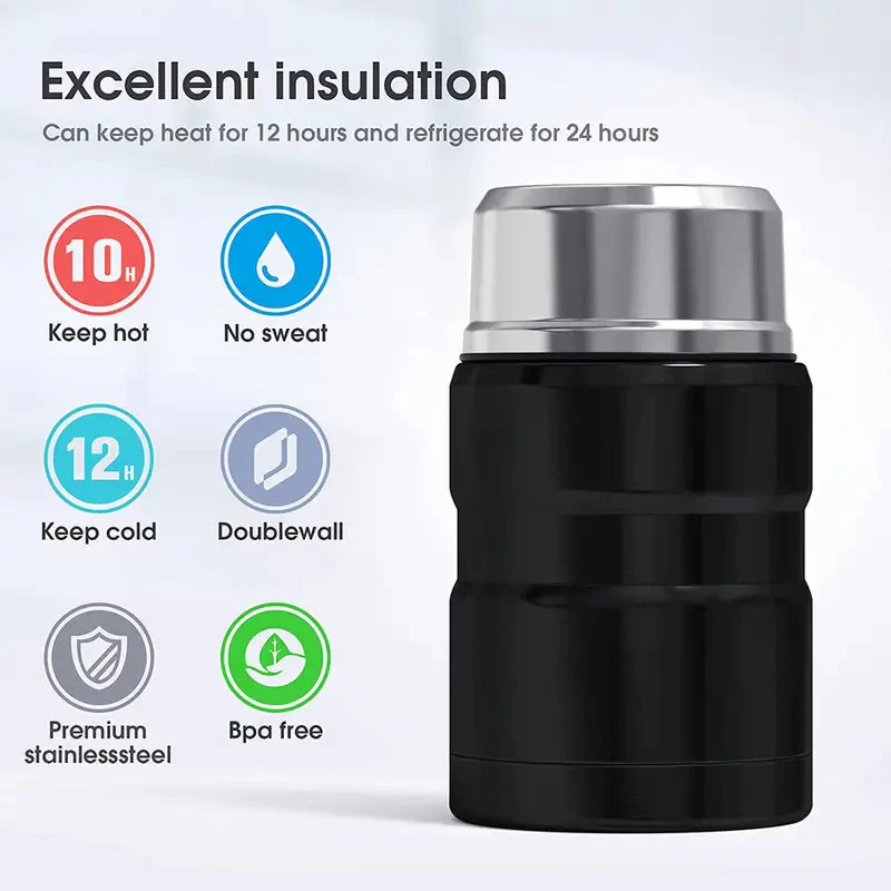 750mL Stainless Steel Vacuum Thermos Insulated Food Jar Lunch Box (Pink) - Image 13