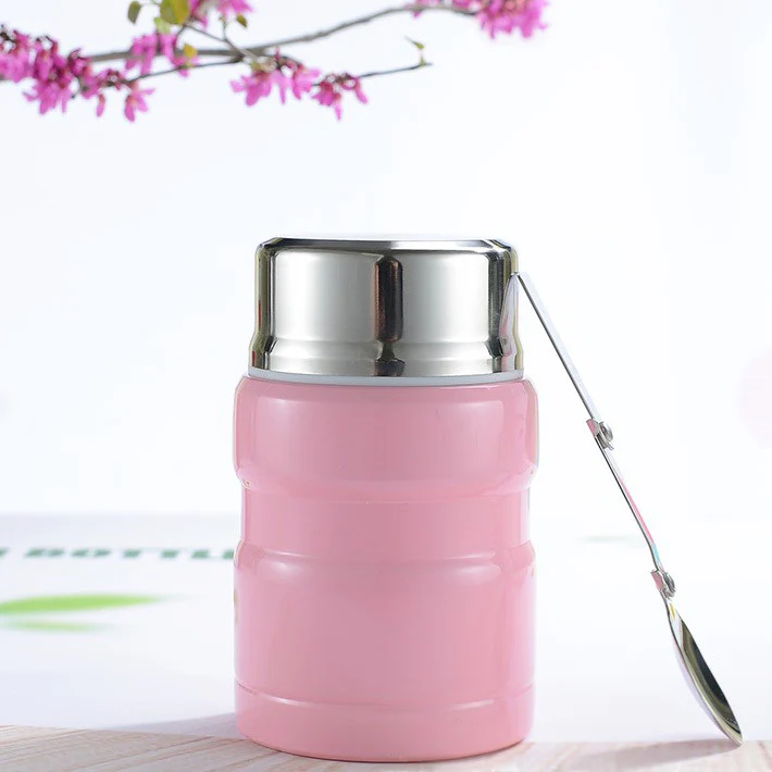 750mL Stainless Steel Vacuum Thermos Insulated Food Jar Lunch Box (Pink) - Image 9