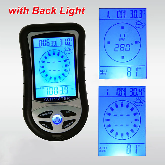 8 In 1 Digital Altimeter / Compass / Barometer / Clock & Weather Station - Image 2