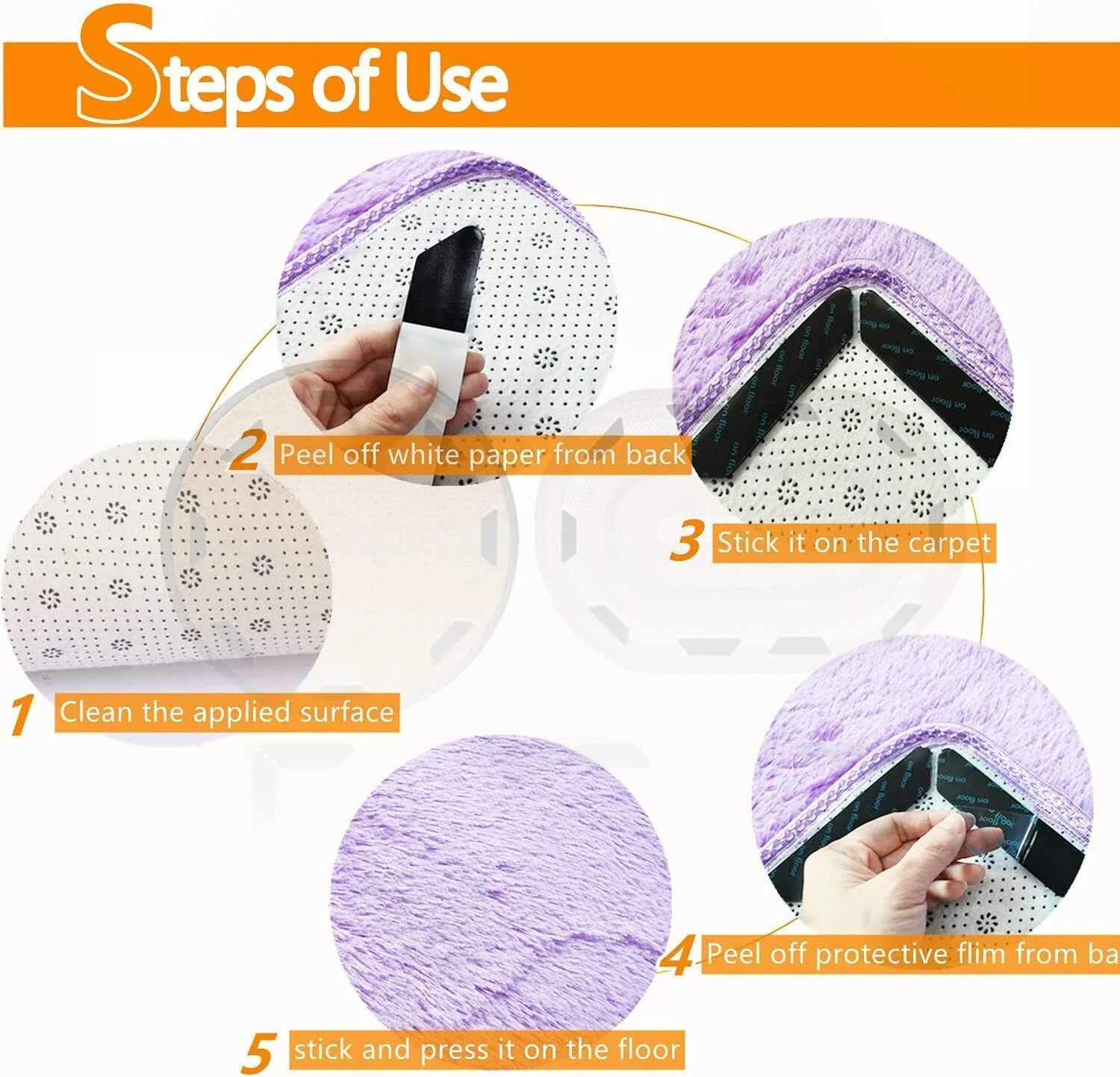 8 PCS Rug Gripper Non-Slip Carpet Grip Floor Pads - Image 11