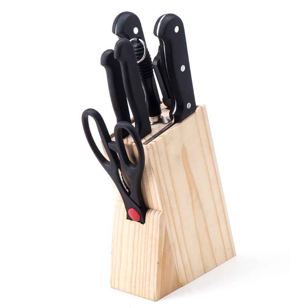 8-Piece Chef's Stainless Steel Knife Wooden Block Set - Image 5