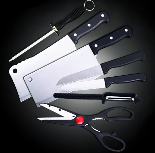 8-Piece Chef's Stainless Steel Knife Wooden Block Set - Image 6