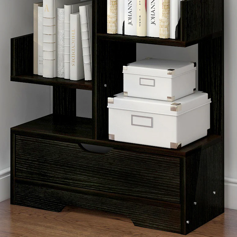 8-Tier 11-Shelf Display Storage Utility Book Shelf Bookcase Shelving (Black Wood) - Image 4