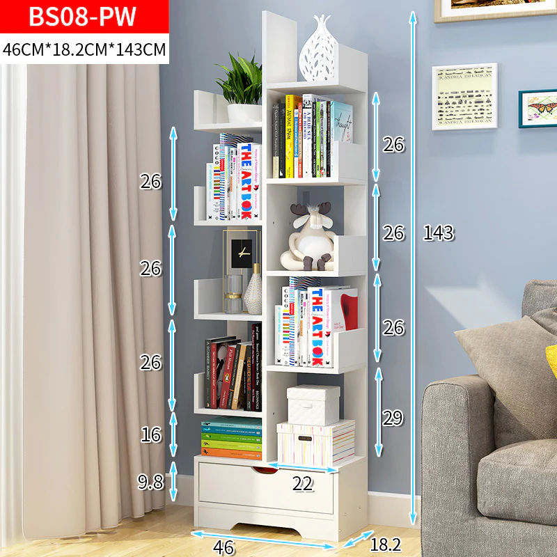 8-Tier 11-Shelf Display Storage Utility Book Shelf Bookcase Shelving (White) - Image 7