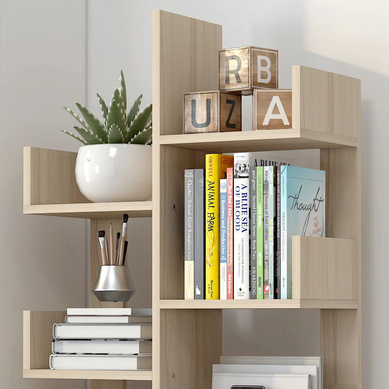 8-Tier 11-Shelf Display Storage Utility Book Shelf Bookcase Shelving (White Oak) - Image 7