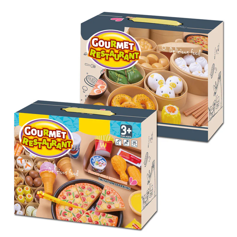 84-Piece Gourmet Restaurant Realistic Pretend Play Food Toy Set - Image 4