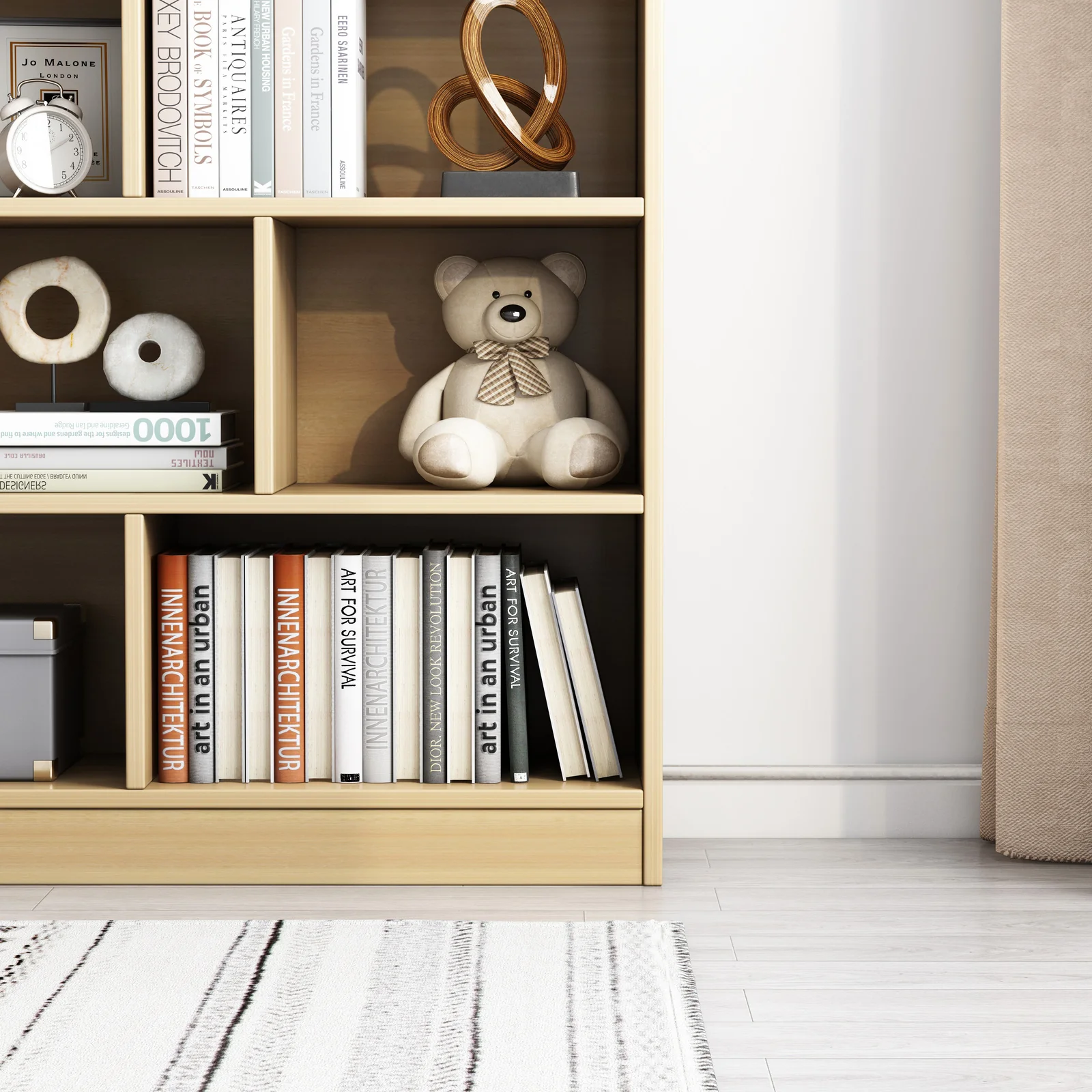 9 Shelving Insight Bookshelf Display Cabinet Bookcase Shelf Organiser (Oak) - Image 14