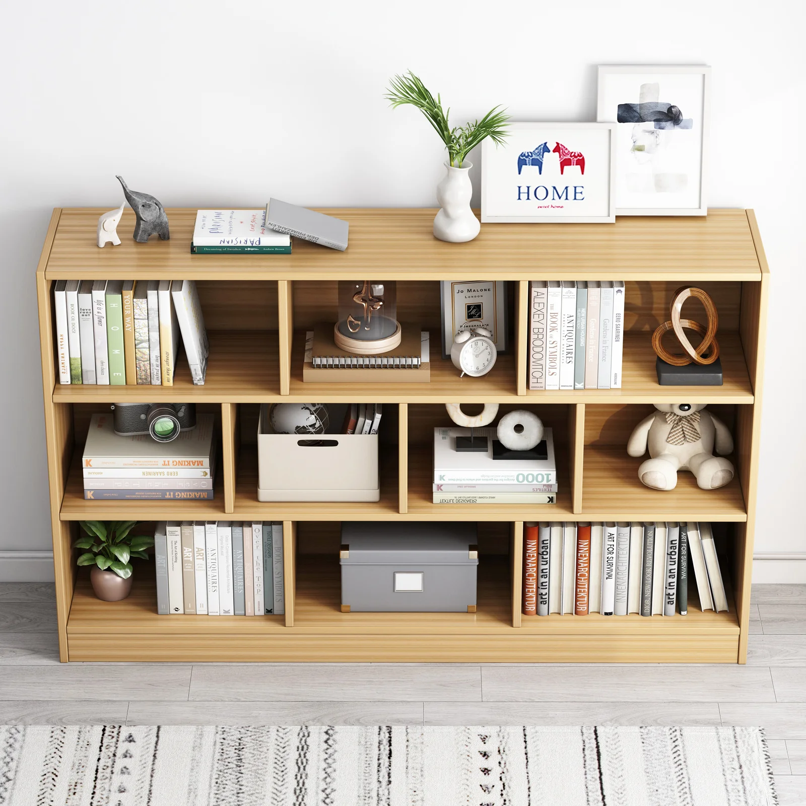 9 Shelving Insight Bookshelf Display Cabinet Bookcase Shelf Organiser (Oak) - Image 6