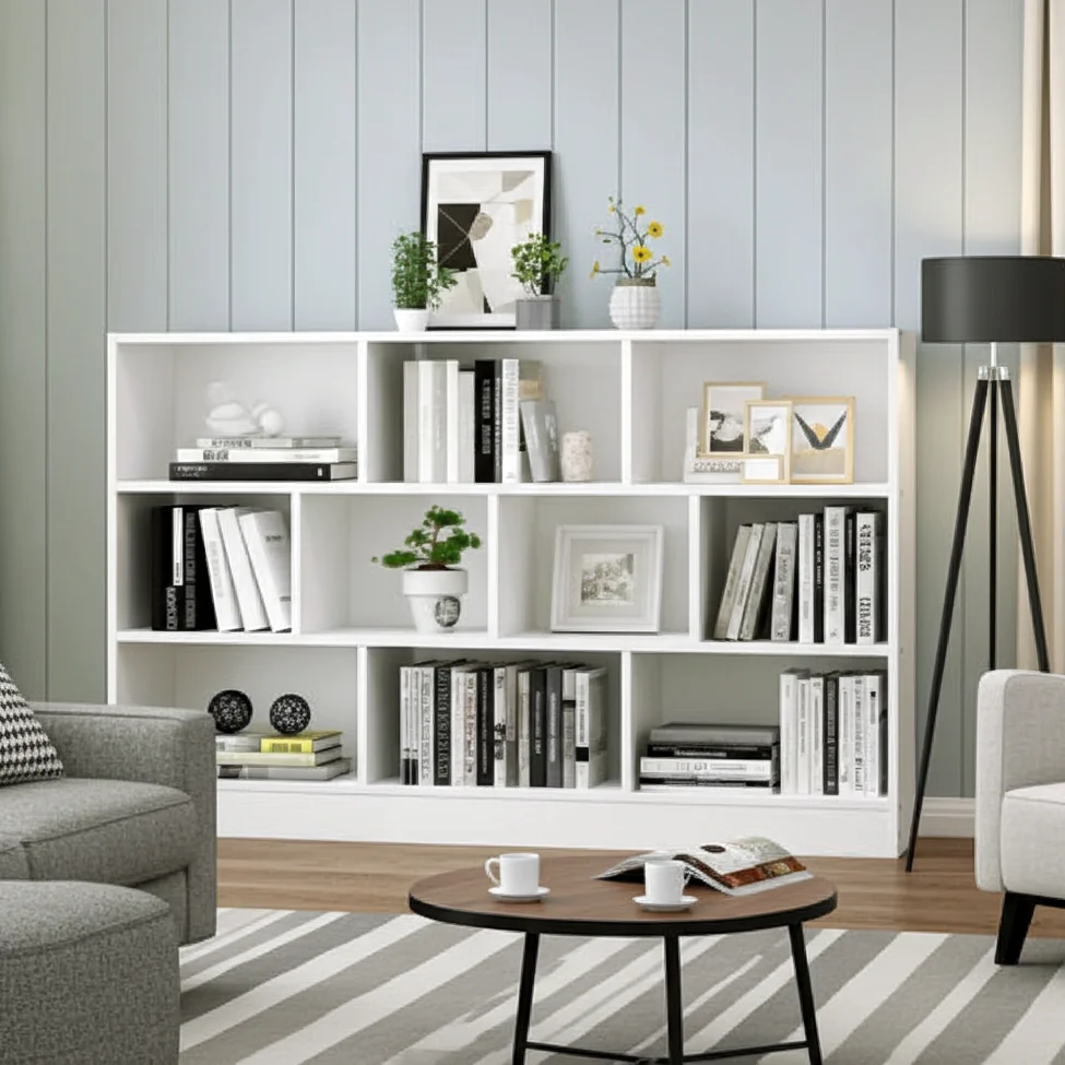 9 Shelving Insight Bookshelf Display Cabinet Bookcase Shelf Organiser (White) - Image 18
