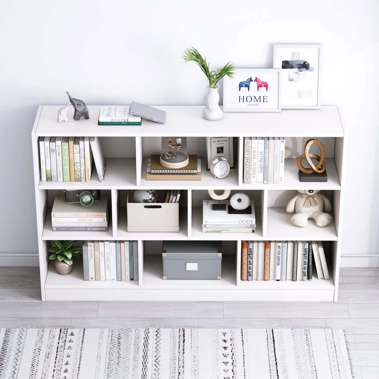 9 Shelving Insight Bookshelf Display Cabinet Bookcase Shelf Organiser (White) - Image 9