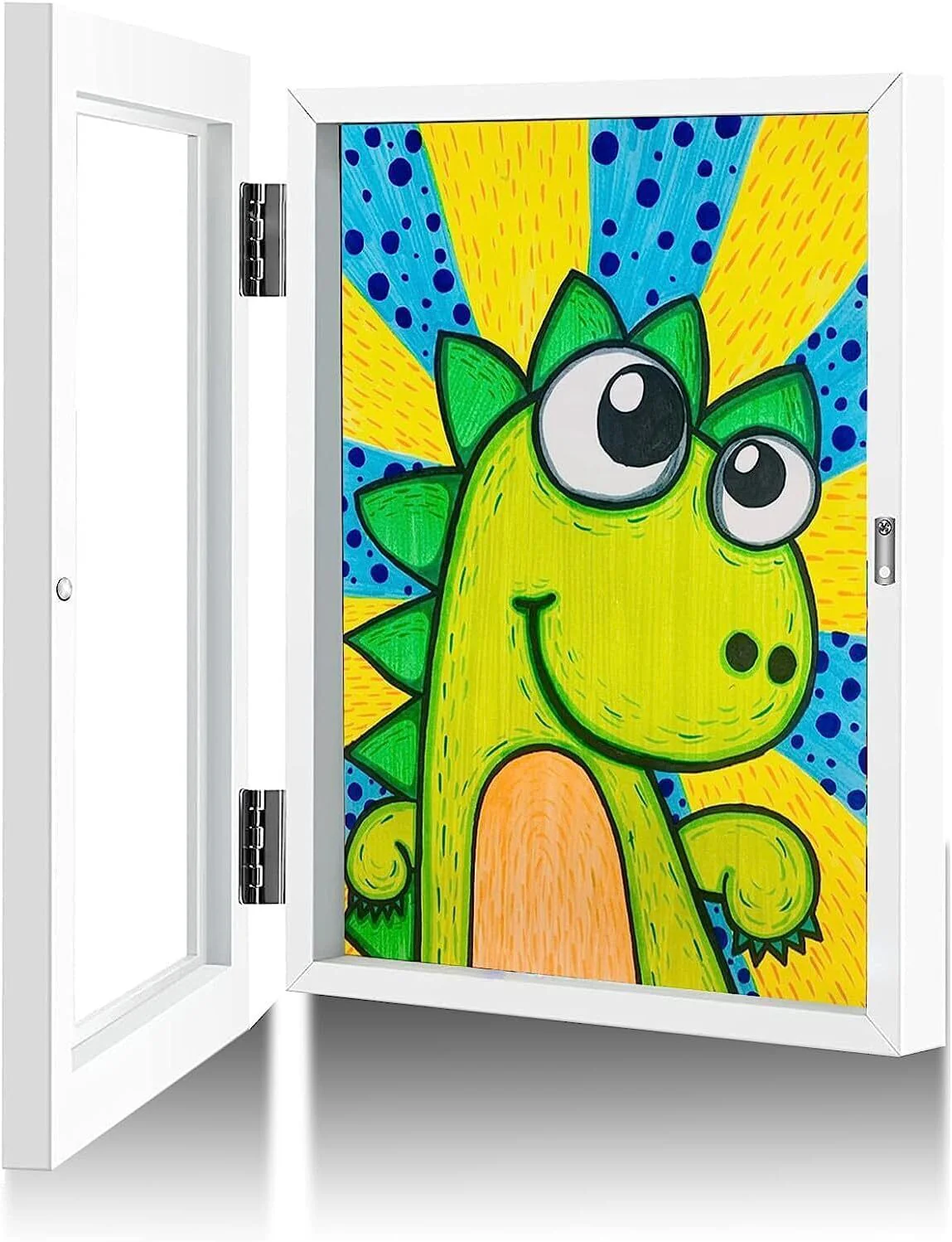 A3 Kids Art Frame Wooden Artwork Display Children Drawing Storage Holds 150 Pictures (White) - Image 7