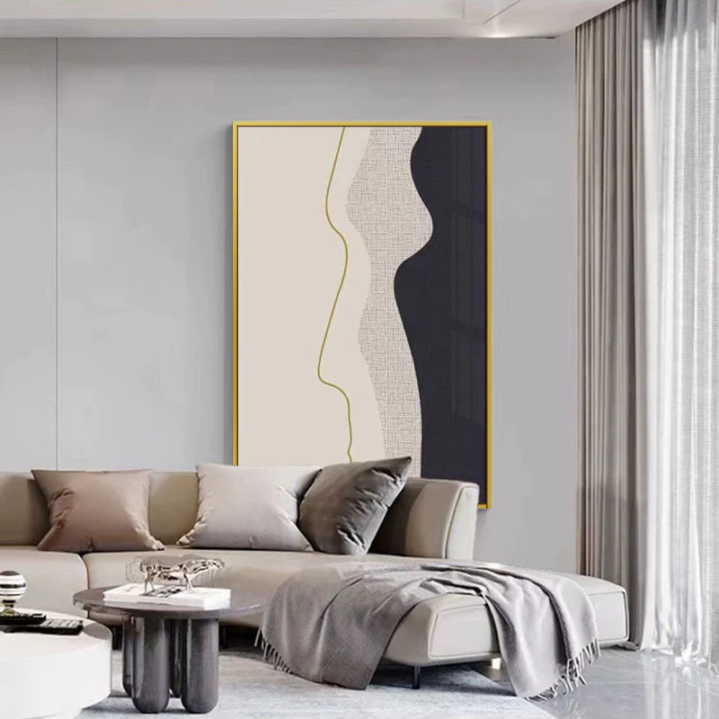 Abstract Painting Framed Canvas Wall Art - 50cm x 70cm - Image 4