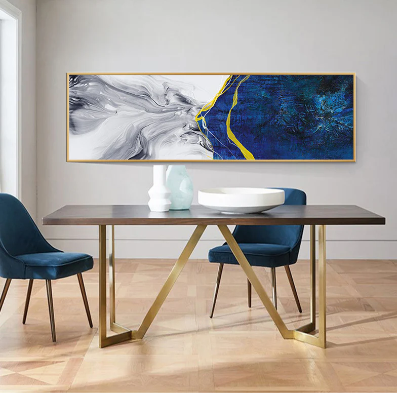 Abstract Wall Art Framed Long Canvas Painting - 100cm x 30cm - Image 4