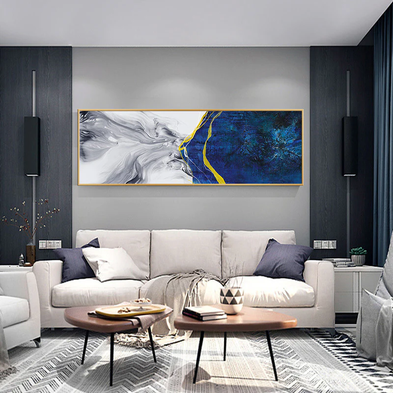 Abstract Wall Art Framed Long Canvas Painting - 100cm x 30cm - Image 5