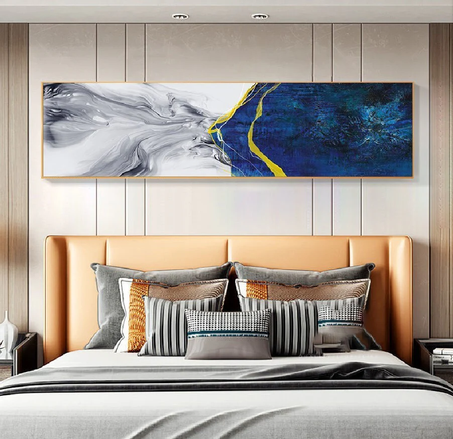 Abstract Wall Art Framed Long Canvas Painting - 100cm x 30cm - Image 8