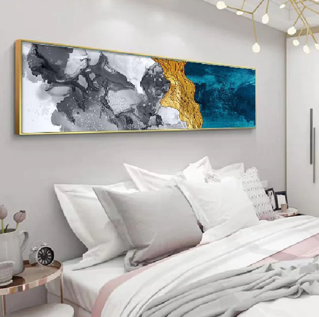 Abstract Wall Art Framed Long Canvas Painting - 100cm x 30cm - Image 3