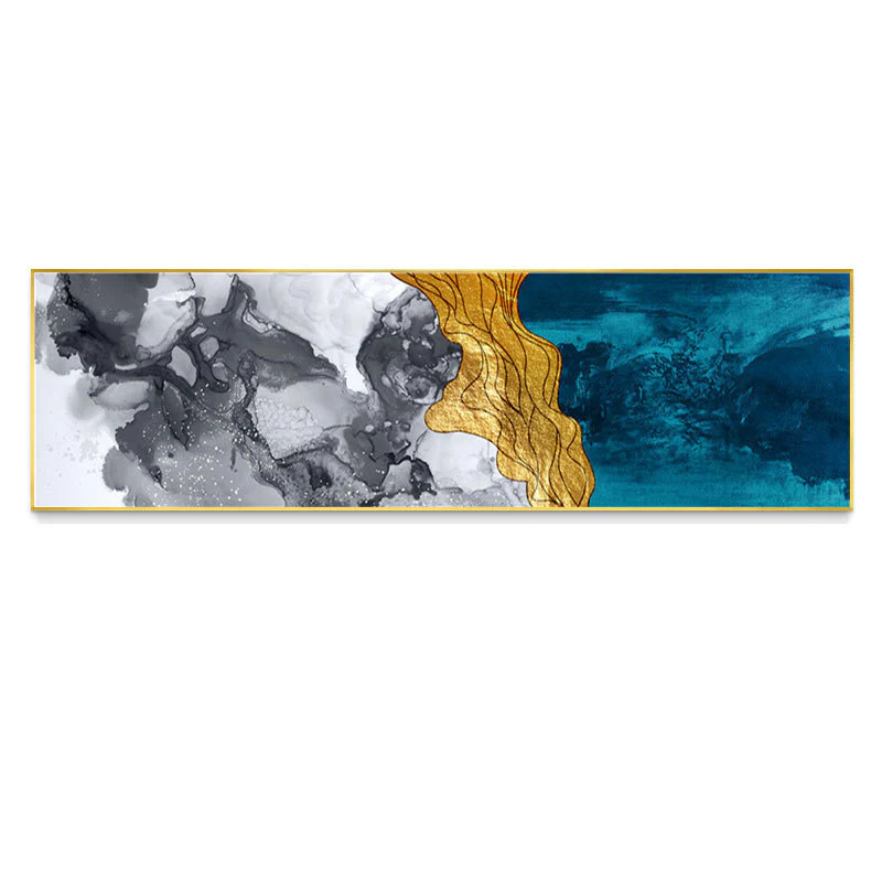Abstract Wall Art Framed Long Canvas Painting - 100cm x 30cm - Image 4