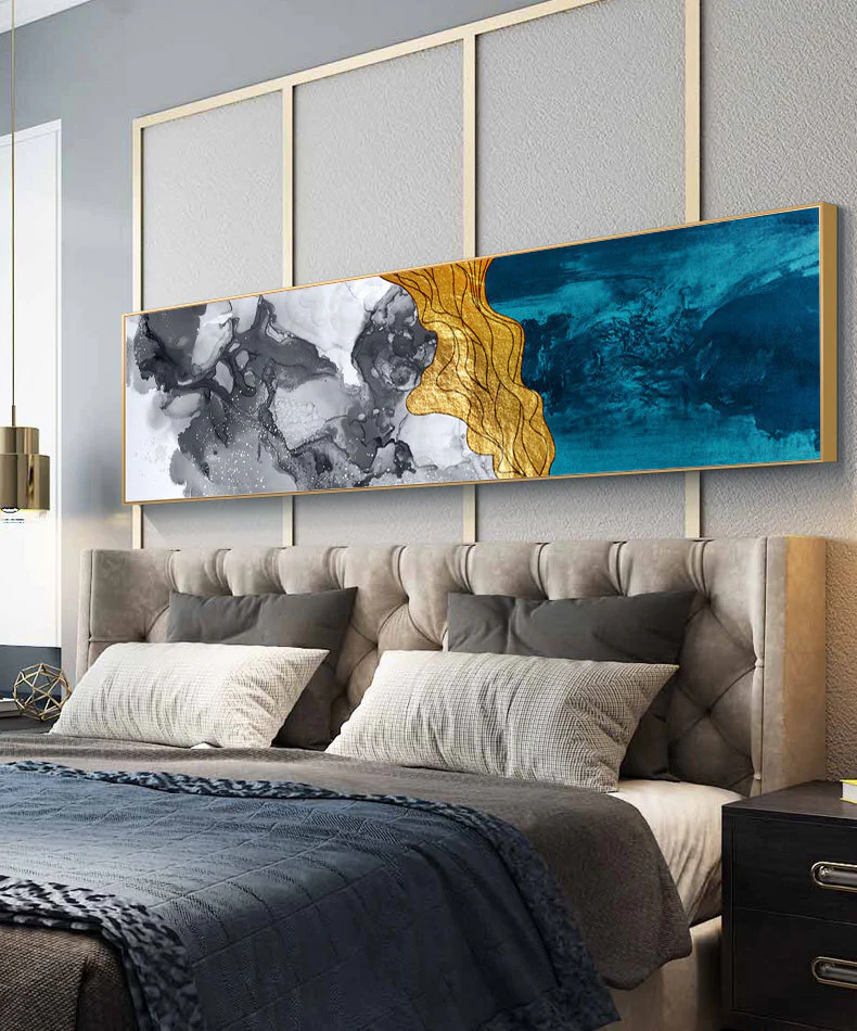 Abstract Wall Art Framed Long Canvas Painting - 100cm x 30cm - Image 5