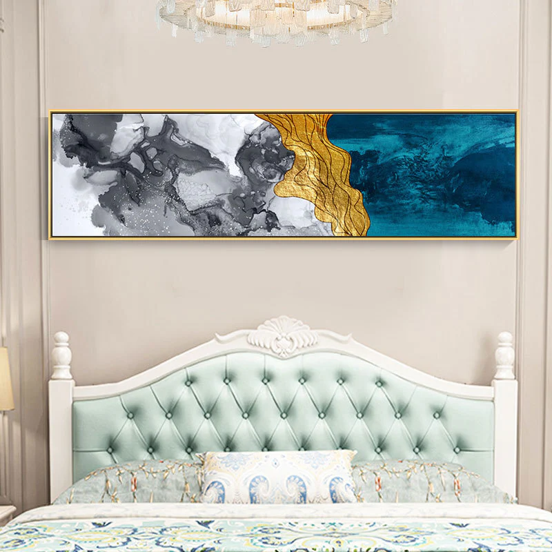 Abstract Wall Art Framed Long Canvas Painting - 100cm x 30cm - Image 7