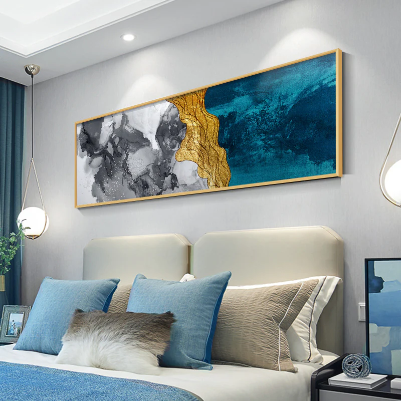 Abstract Wall Art Framed Long Canvas Painting - 100cm x 30cm - Image 9