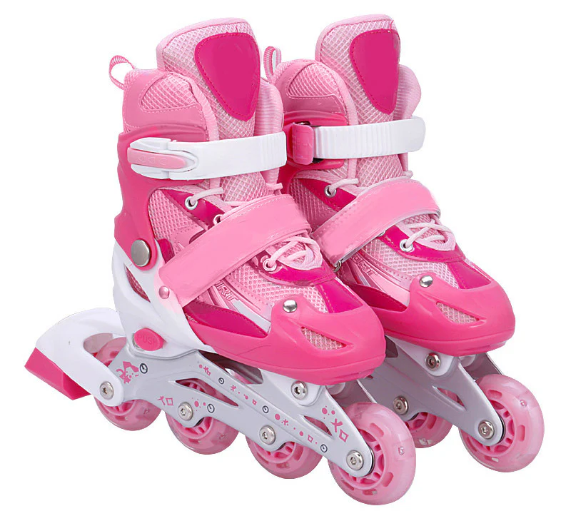 Adjustable Roller Blades Inline Skates (Pink, L) - Image 4