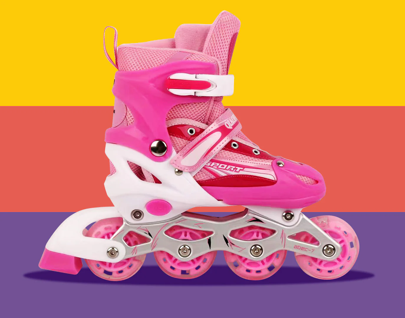 Adjustable Roller Blades Inline Skates (Pink, M) - Image 3