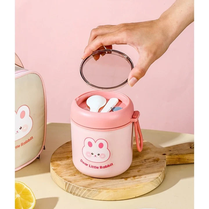 Adorable Kids Insulated Lunch Bag & Stainless Steel Thermos Food Container Set - Image 10