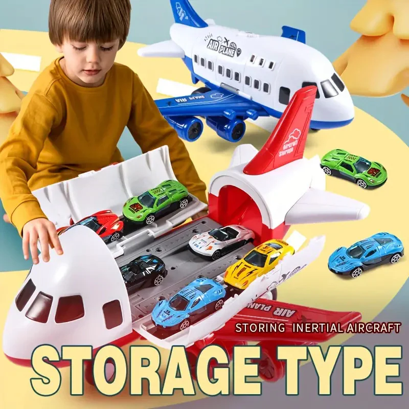 Adventure Large Aircraft Toy Dual-Mode Airliner Racetrack Racing Cars Play Set - Image 3