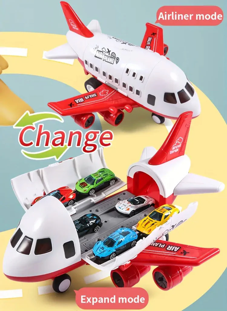 Adventure Large Aircraft Toy Dual-Mode Airliner Racetrack Racing Cars Play Set - Image 4