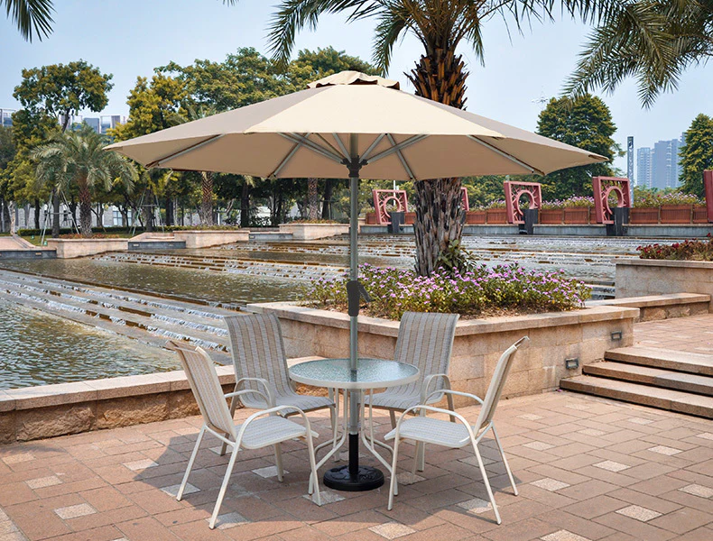 Alfresco 2.7m Steel Outdoor Garden Patio Market Umbrella (Beige) - Image 2
