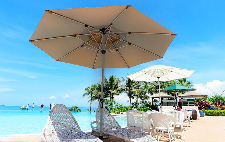 Alfresco 2.7m Steel Outdoor Garden Patio Market Umbrella (Beige) - Image 5