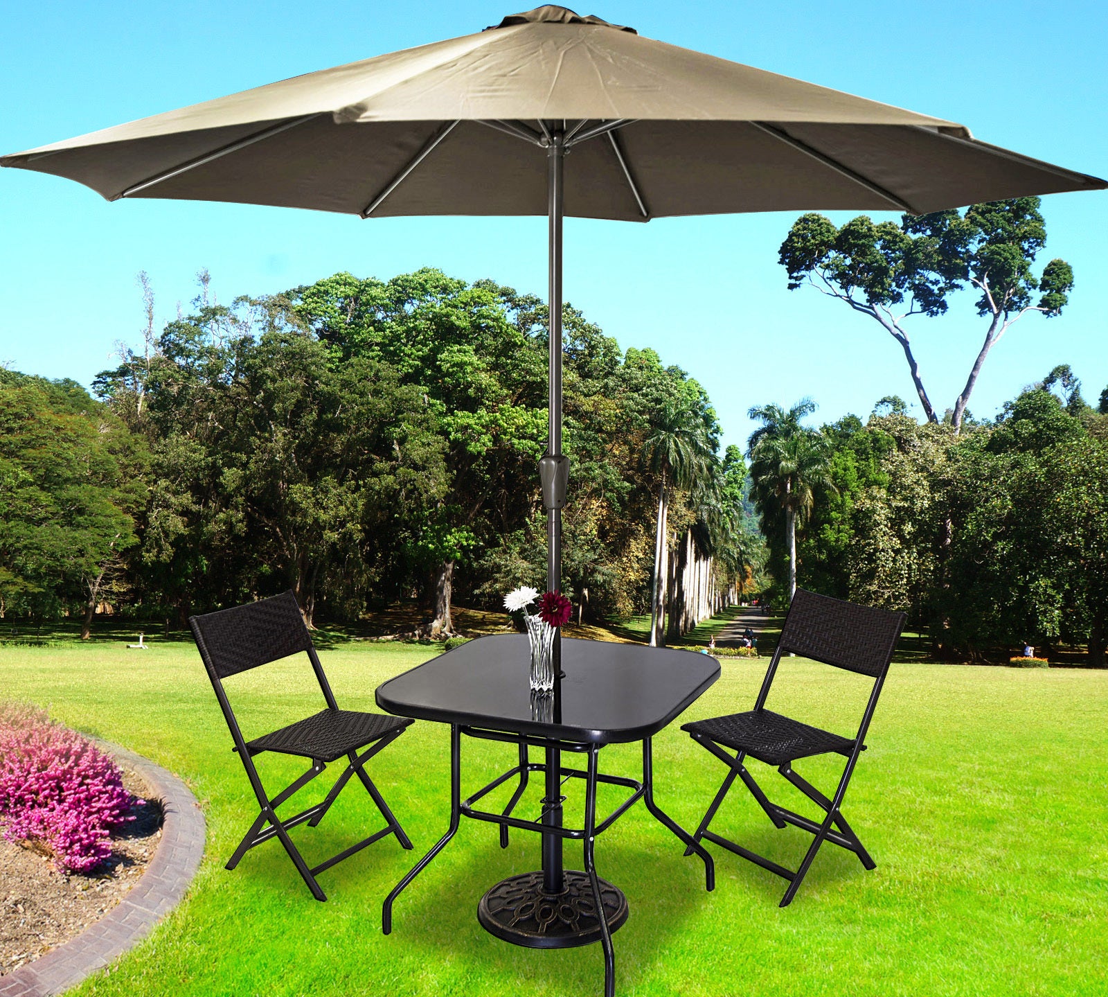 Alfresco 2.7m Steel Outdoor Garden Patio Market Umbrella (Beige) - Image 6