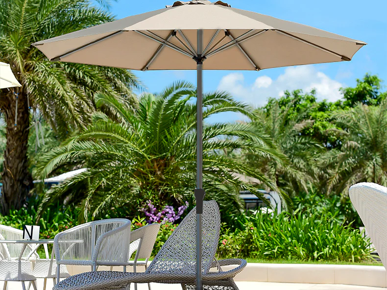 Alfresco 2.7m Steel Outdoor Garden Patio Market Umbrella (Beige) - Image 9