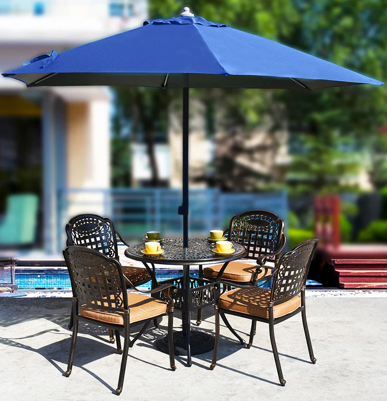 Alfresco 2.7m Steel Outdoor Garden Patio Market Umbrella (Blue) - Image 4