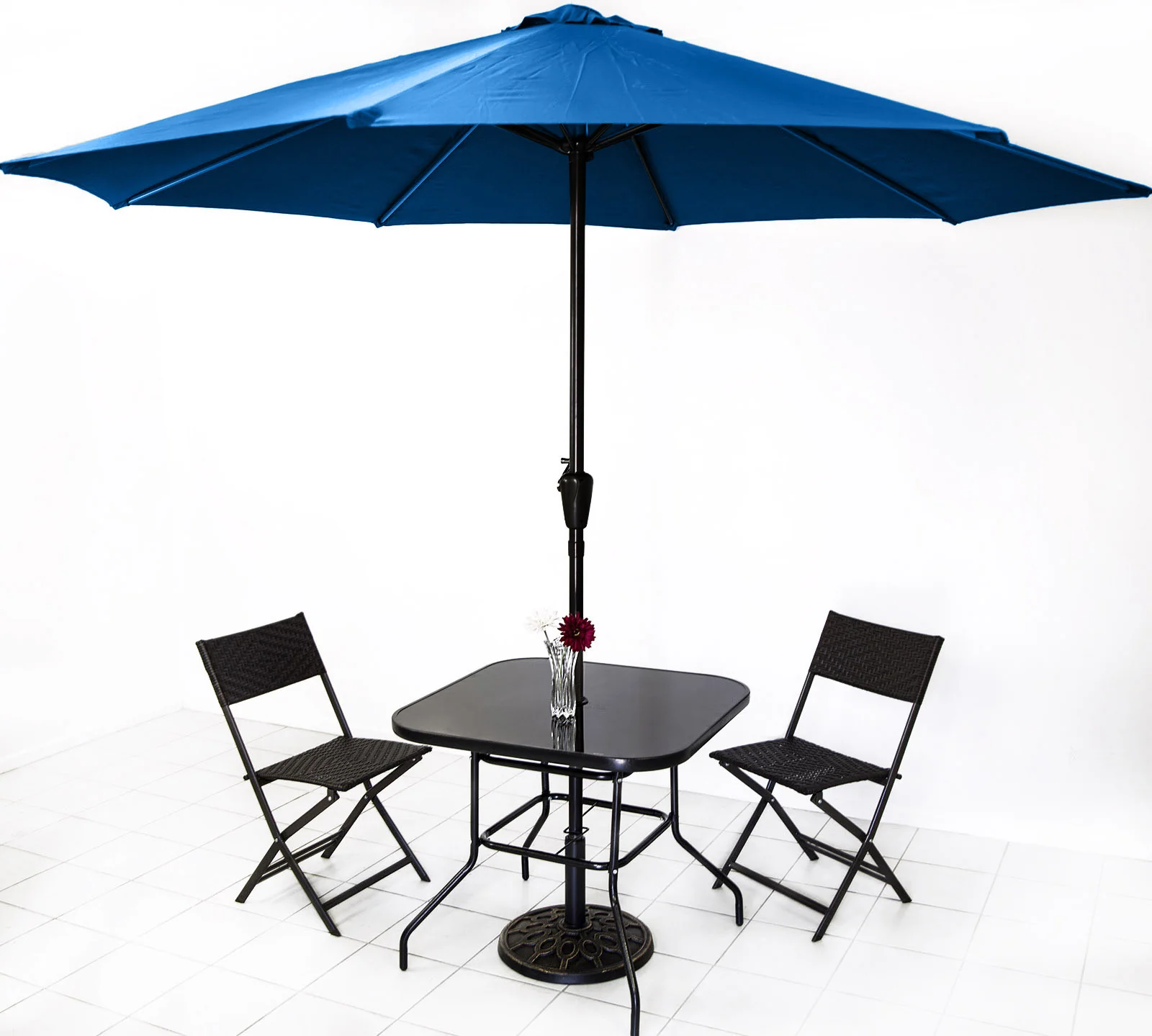 Alfresco 2.7m Steel Outdoor Garden Patio Market Umbrella (Blue) - Image 8