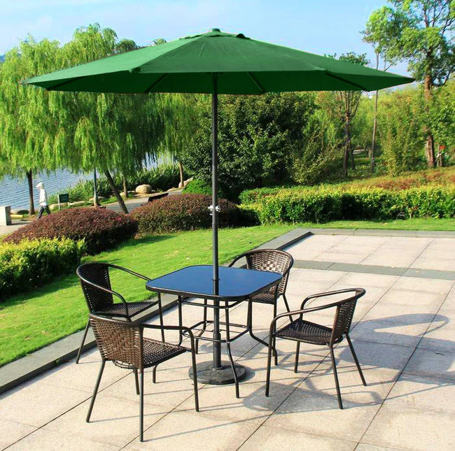 Alfresco 2.7m Steel Outdoor Garden Patio Market Umbrella (Green) - Image 6