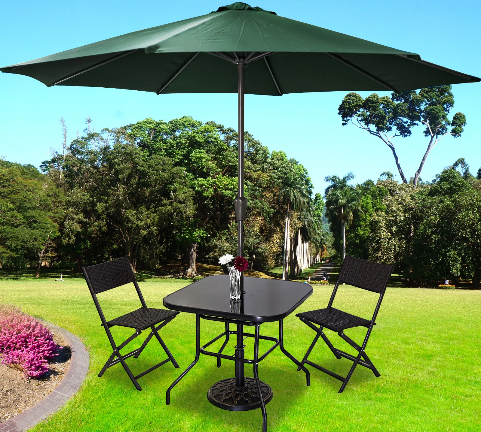 Alfresco 2.7m Steel Outdoor Garden Patio Market Umbrella (Green) - Image 8