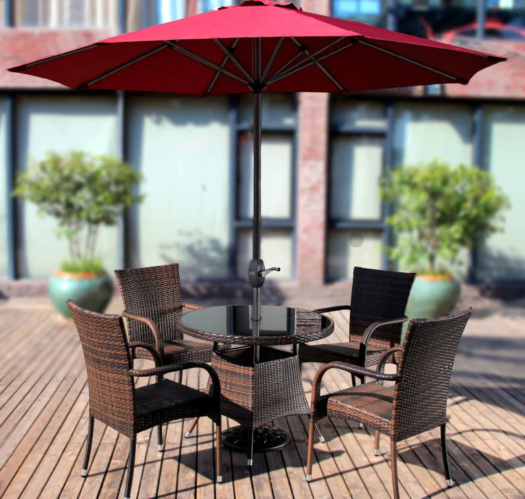 Alfresco 2.7m Steel Outdoor Garden Patio Market Umbrella (Maroon) - Image 10