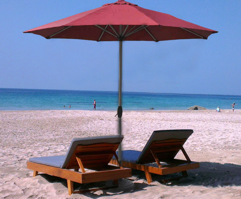 Alfresco 2.7m Steel Outdoor Garden Patio Market Umbrella (Maroon) - Image 6