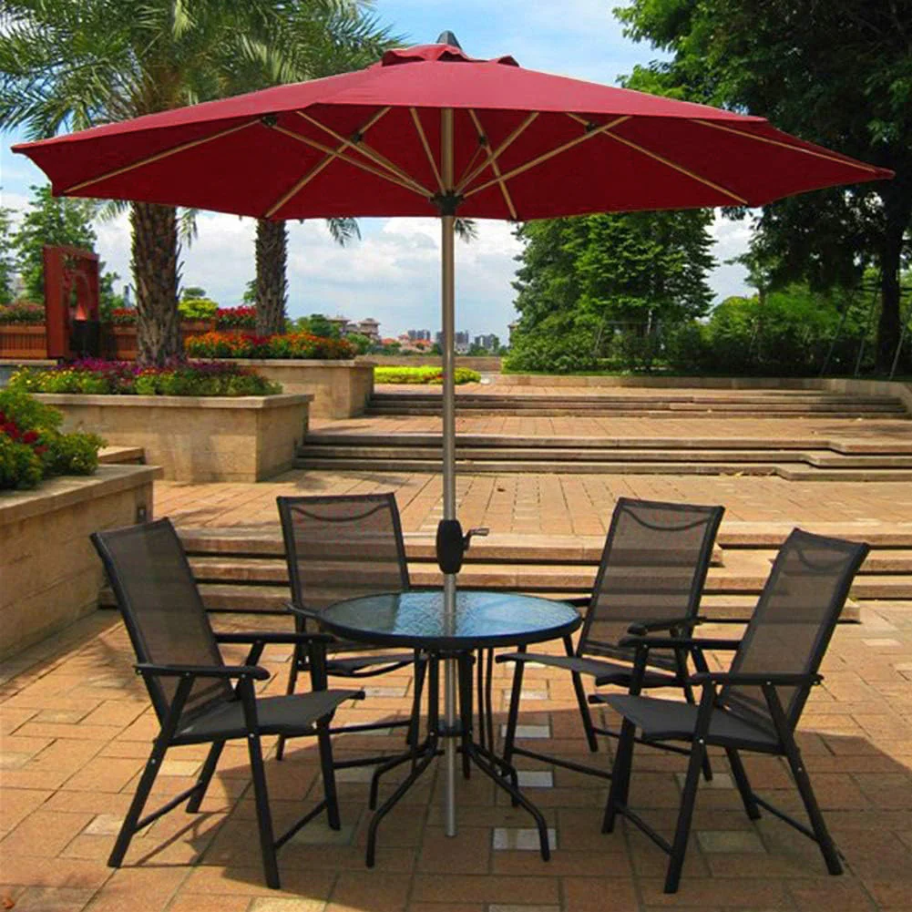 Alfresco 2.7m Steel Outdoor Garden Patio Market Umbrella (Maroon) - Image 8