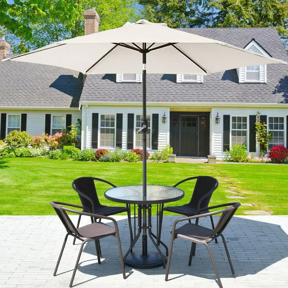 Alfresco 2.7m Steel Outdoor Garden Patio Market Umbrella (White) - Image 10