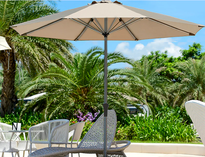 Alfresco 3m Steel Outdoor Garden Patio Market Umbrella (Beige/Tan) - Image 3