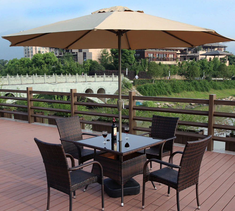Alfresco 3m Steel Outdoor Garden Patio Market Umbrella (Beige/Tan) - Image 8